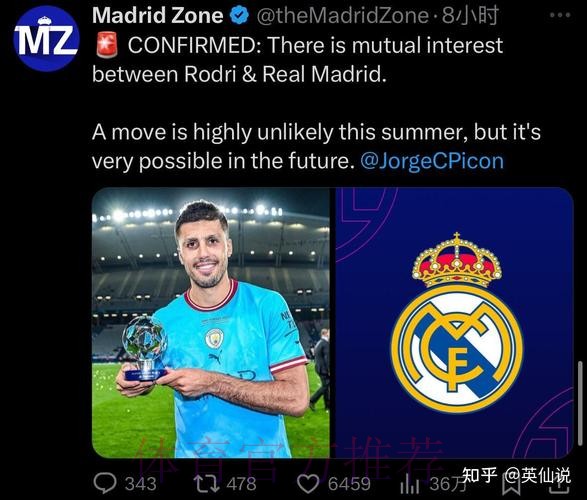 阿斯:皇马寻找中场指挥官 他们正在关注罗德里 阿斯:皇马寻找中场指挥官 他们正在关注罗德里